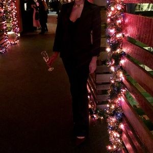 Lanvin black silk pantsuit